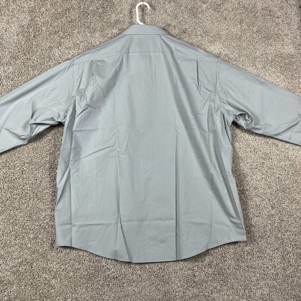 Croft‎ & Barrow Shirt Men's Button Up 18.5 34/35 Long Sleeve Gray Broadcloth NEW - Picture 12 of 13